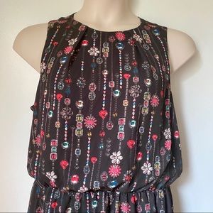 H&M Jewel Print Blouson Sleeveless Dress